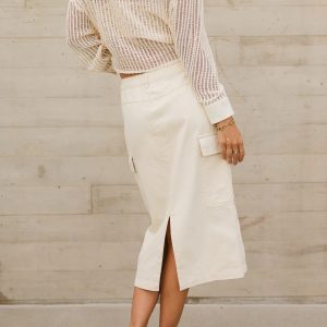 Damon Cargo Skirt in Oatmeal - FINAL SALE - Image 4