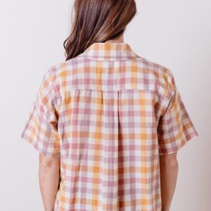 Dina Top - Blush Plaid - Image 3