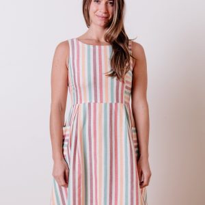 Vintage Panel Dress - Ice Cream Stripe - Image 1