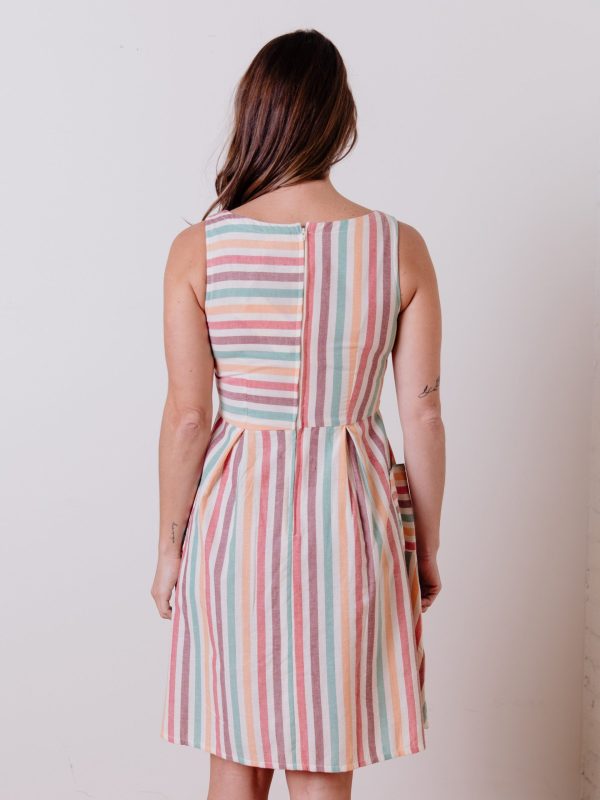 Vintage Panel Dress - Ice Cream Stripe - Image 2