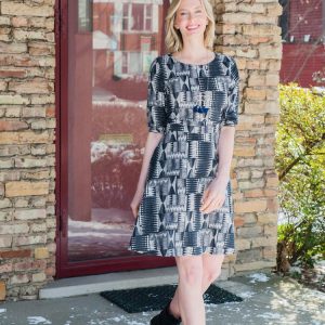 Cezanne Dress - Black Geo - Image 2