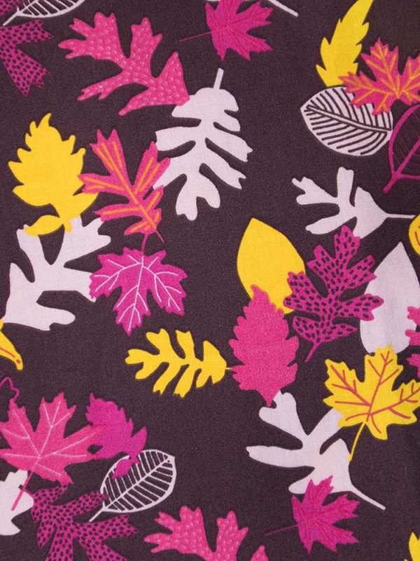 Artsy Traveler Short Sleeve Midi Dress - Leaves - Image 5