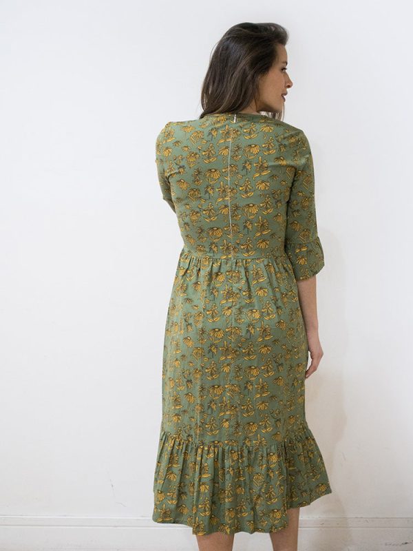 Rachelle Midi Dress - Green Floral - Image 4