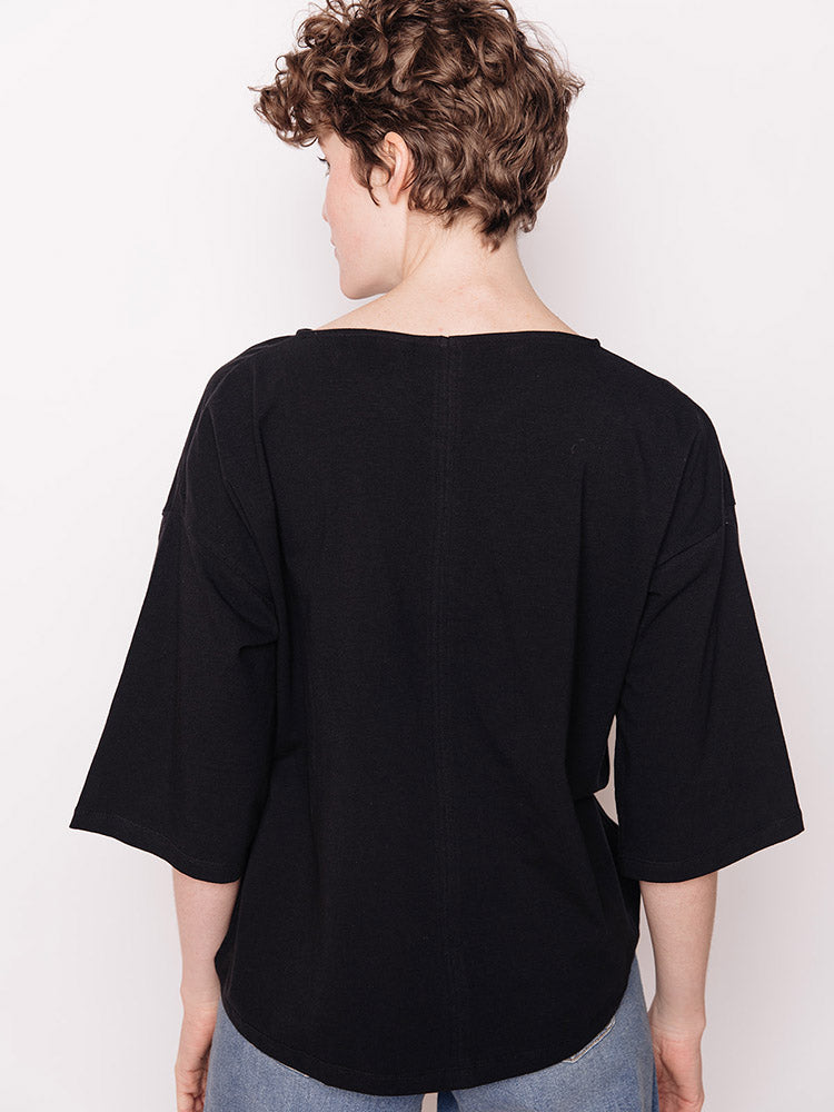 James Drop Sleeve Top - Black - Image 4
