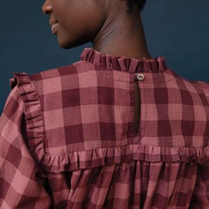 Soleil Long Sleeve Dress - Plum Gingham - Image 4