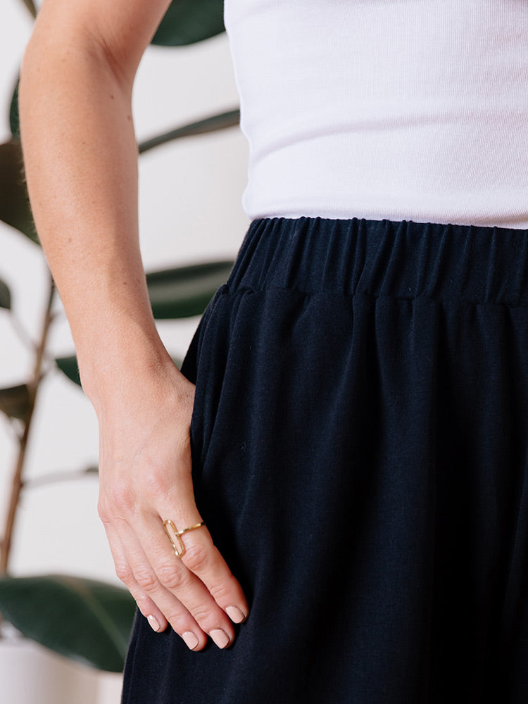 Fae Wide Leg Pant - Black Jersey - Image 2