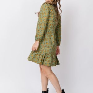 Erin Mini Dress - Green Floral - Image 1