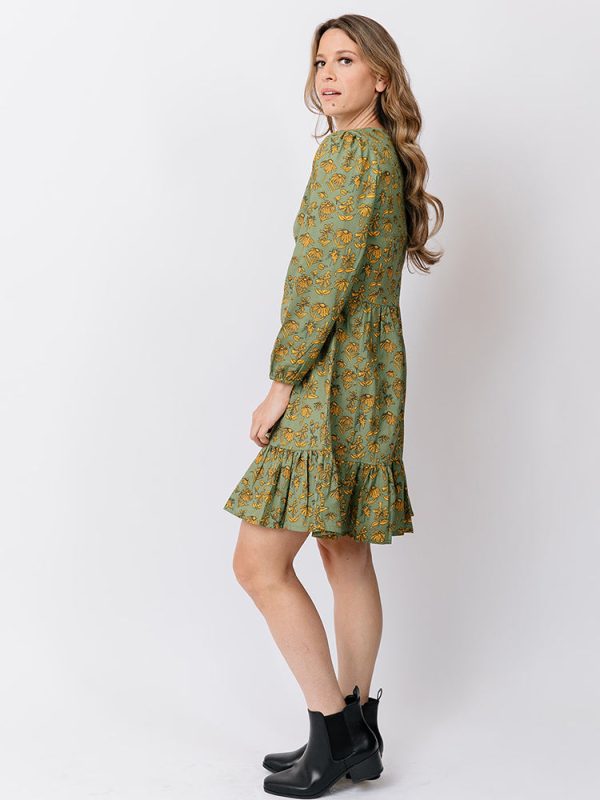 Erin Mini Dress - Green Floral - Image 3