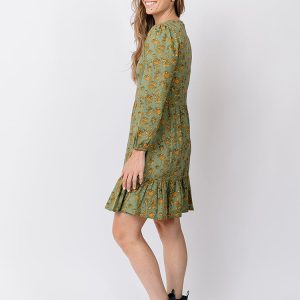 Erin Mini Dress - Green Floral - Image 4