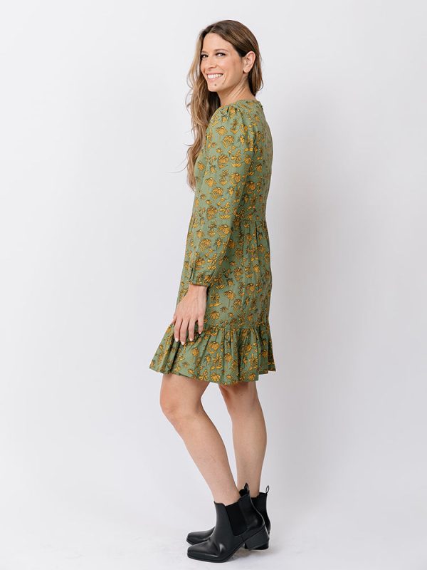 Erin Mini Dress - Green Floral - Image 4