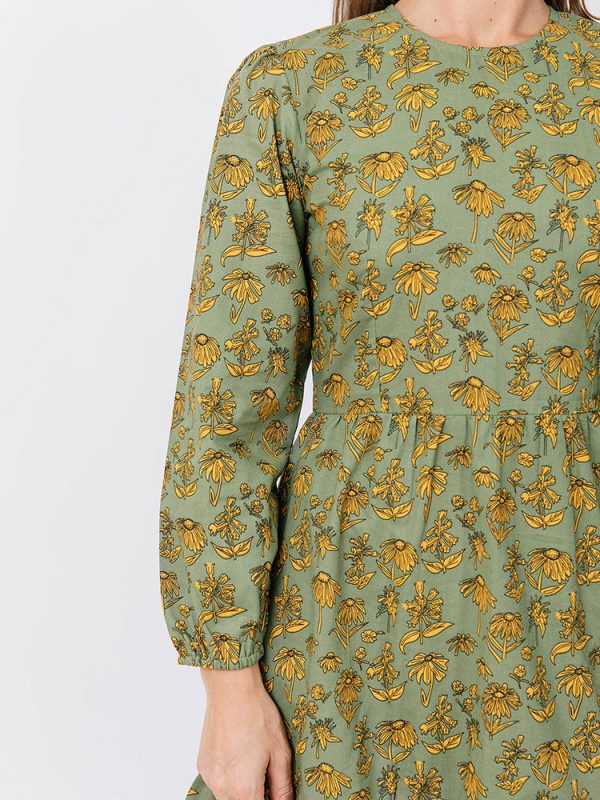 Erin Mini Dress - Green Floral - Image 5