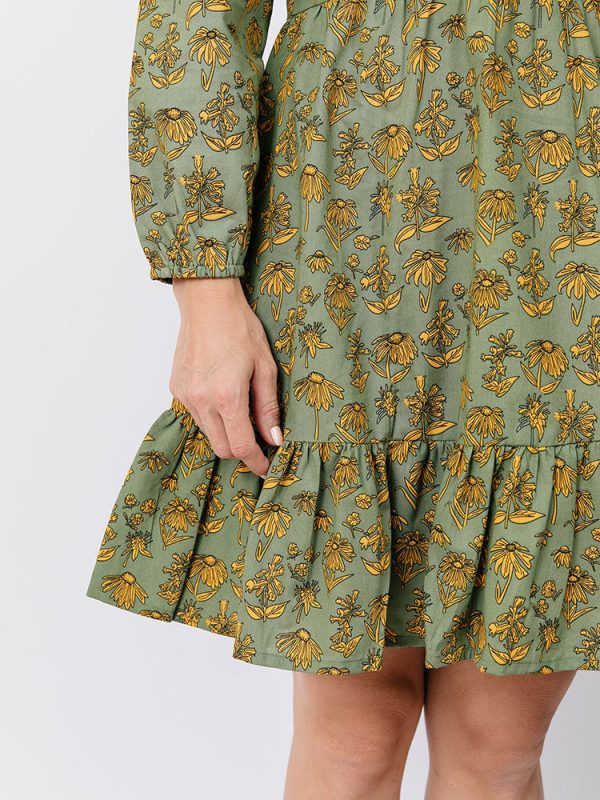 Erin Mini Dress - Green Floral - Image 6