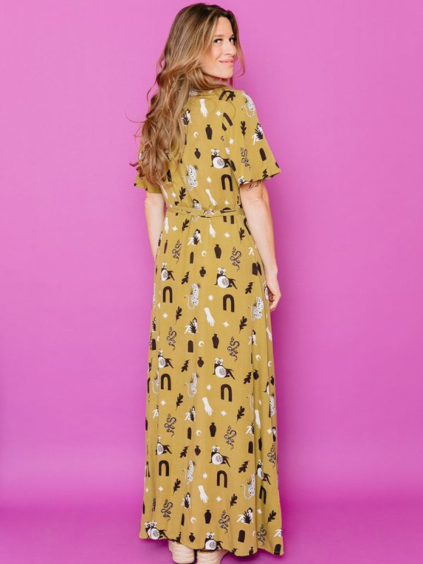 Brea Wrap Dress - Olive Curios - Image 3