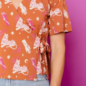 Marley Boxy Wrap Top - Orchid Tigress - Image 3