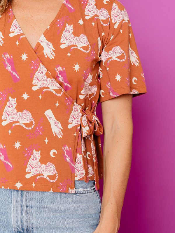 Marley Boxy Wrap Top - Orchid Tigress - Image 3