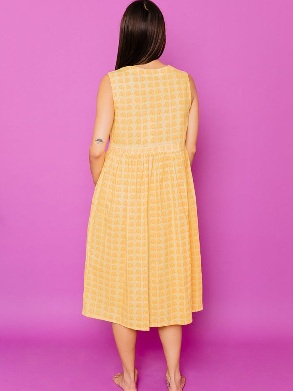 Melody Midi Dress - Sunny Stripes Yellow - Image 4