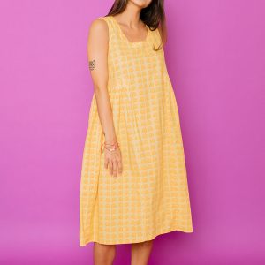 Melody Midi Dress - Sunny Stripes Yellow - Image 2