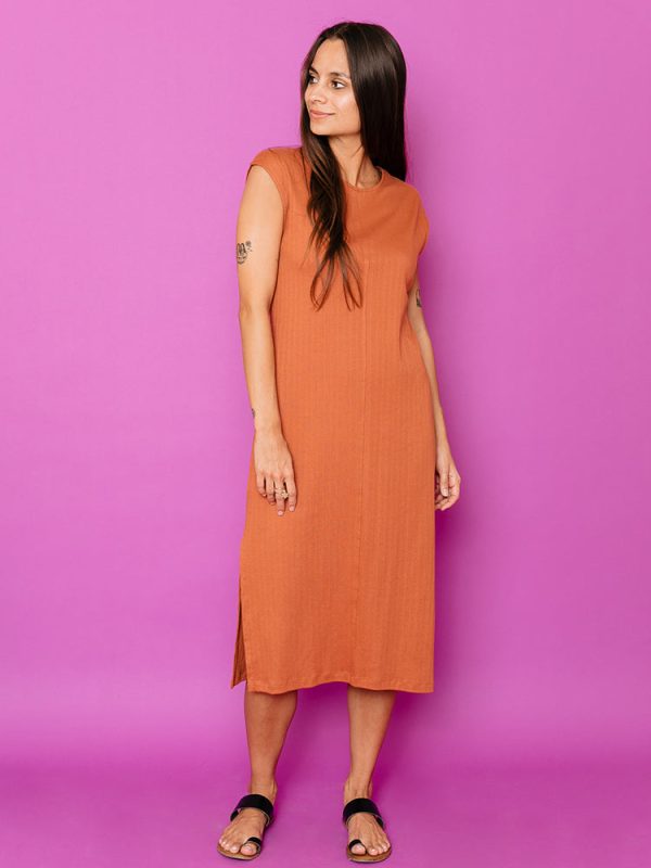 Sasha Shift Dress - Sandstone Rib Knit - Image 2