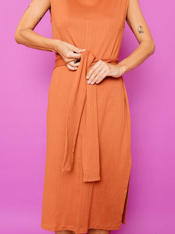 Sasha Shift Dress - Sandstone Rib Knit - Image 5