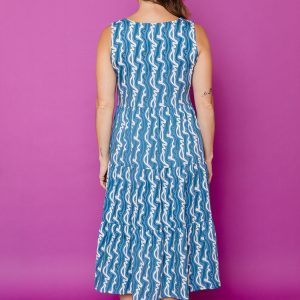 Thais Tiered Sleeveless Dress - Blue Samudra - Image 5