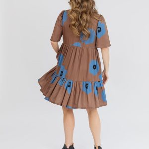 Adelaide Tiered Mini Dress - Dark Oak - Image 4