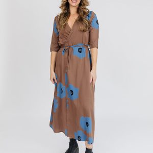 Aditi Wrap Dress - Dark Oak - Image 4