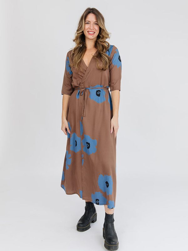 Aditi Wrap Dress - Dark Oak - Image 4