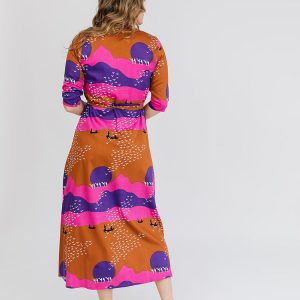 Aditi Wrap Dress - Sunset Spice Plum - Image 4