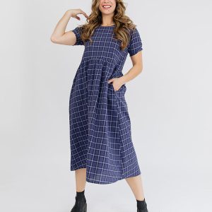 Kavita Dress - Indigo Plaid - Image 2