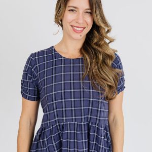 Kavita Dress - Indigo Plaid - Image 1