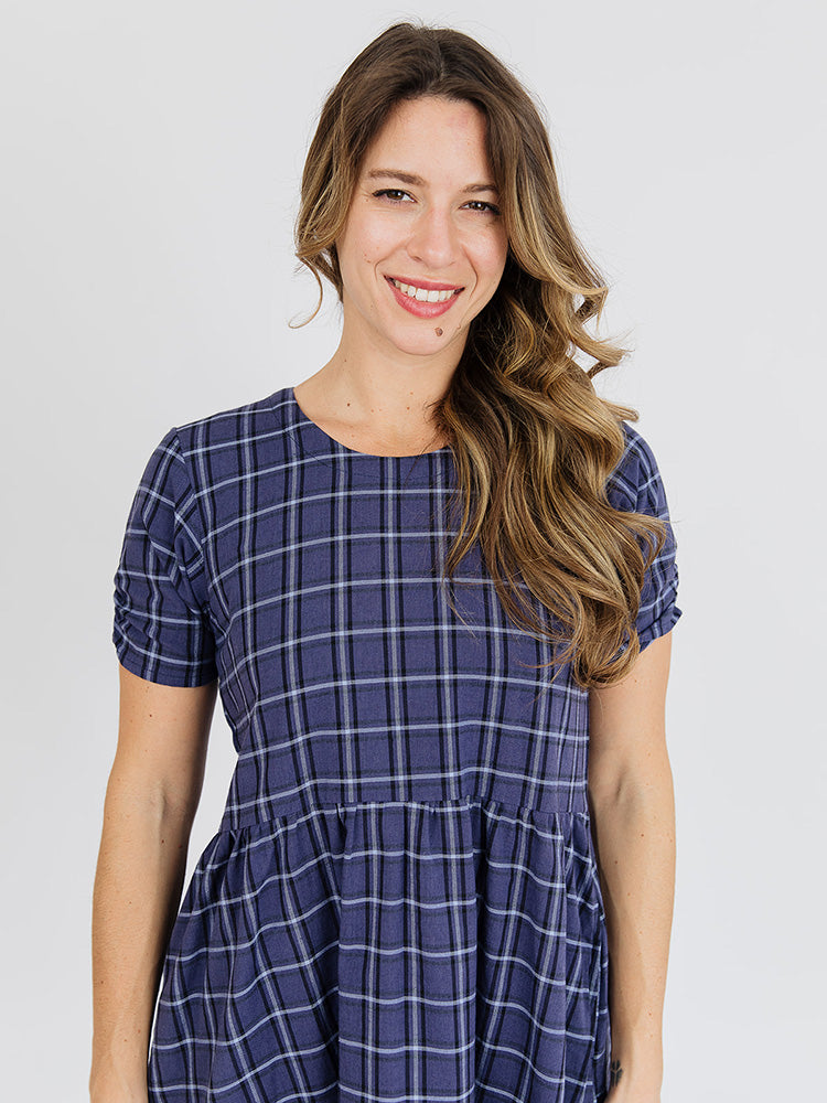 Kavita Dress - Indigo Plaid - Image 1