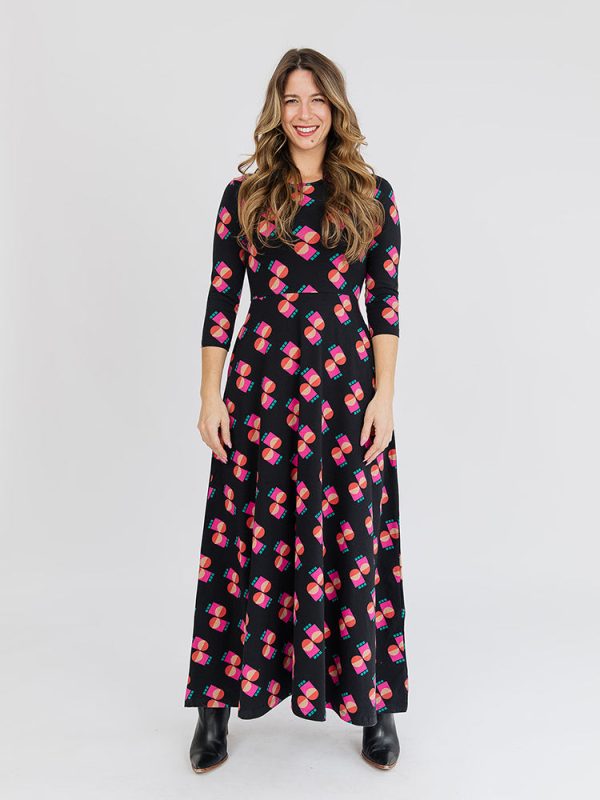 Mumbai Maxi Dress  - Memphis Shapes Black - Image 2