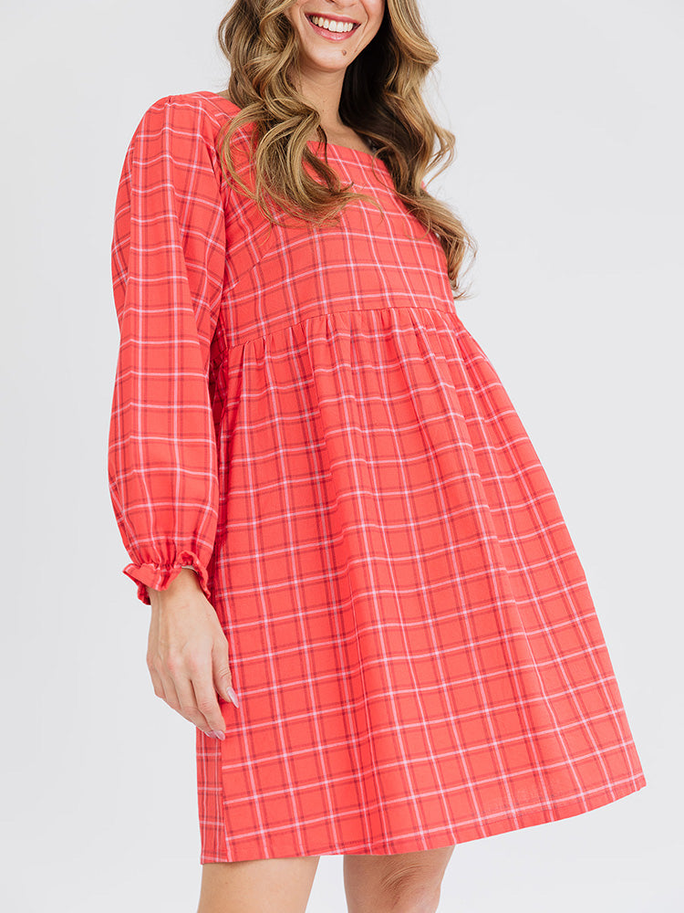Nico Mini Dress - Red Plaid - Image 1