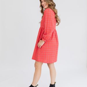 Nico Mini Dress - Red Plaid - Image 2