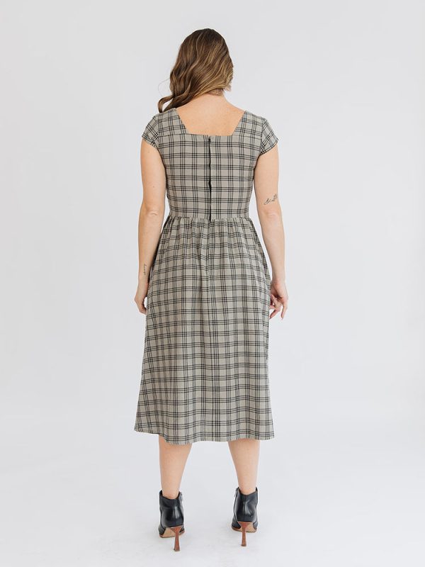 Rupi Midi Dress - Cement Plaid - Image 5