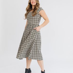 Rupi Midi Dress - Cement Plaid - Image 4