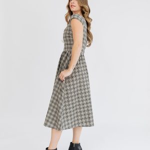 Rupi Midi Dress - Cement Plaid - Image 3