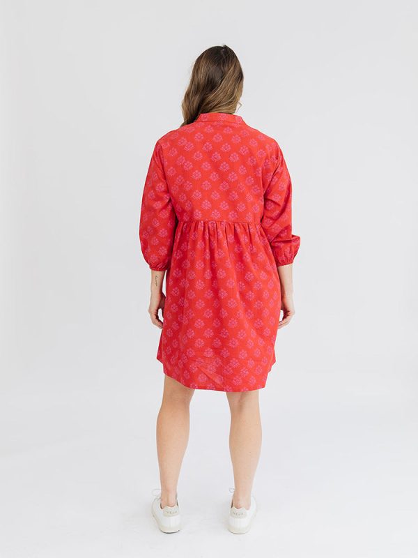 Sohla Mini Dress - Floral Stamp Red - Image 4