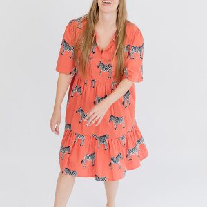 Adelaide Tiered Mini Dress - Zebra Bright Berry - Image 1