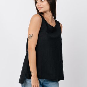 Melissa Tank - Black Linen - Image 1