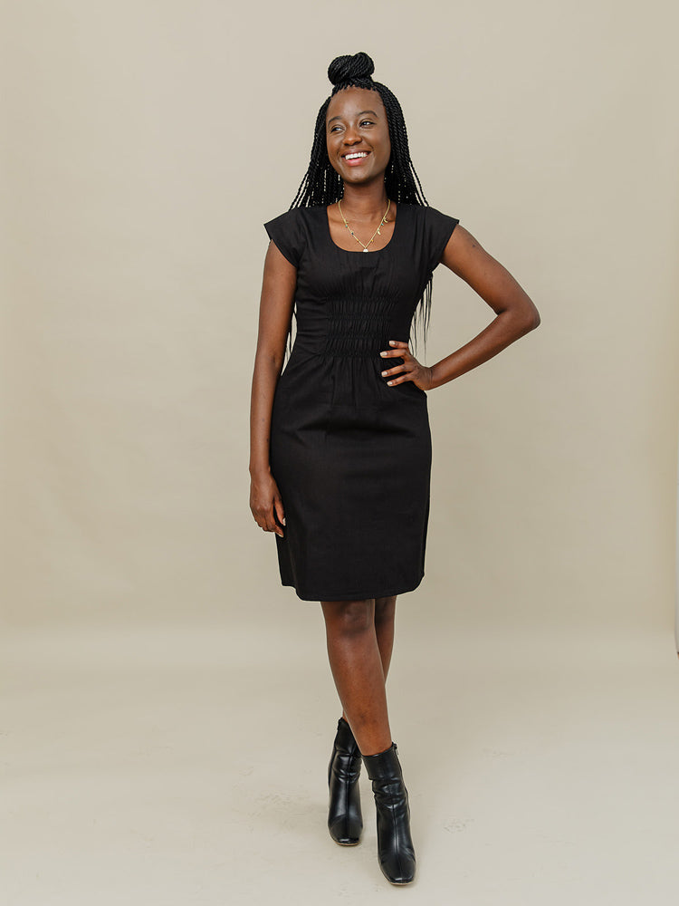 Artsy Traveler Dress - Black Denim - Image 5