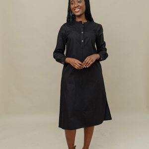Ranji Midi Dress - Black Denim - Image 1