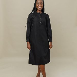 Ranji Midi Dress - Black Denim - Image 2