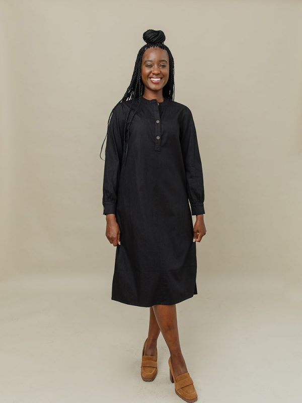 Ranji Midi Dress - Black Denim - Image 2