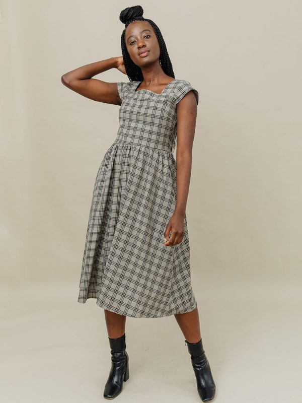 Rupi Midi Dress - Cement Plaid - Image 6