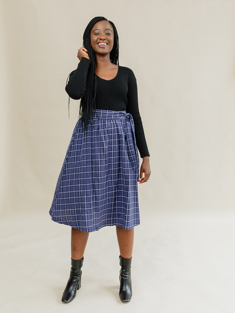 Laci Skirt - Indigo Plaid - Image 5