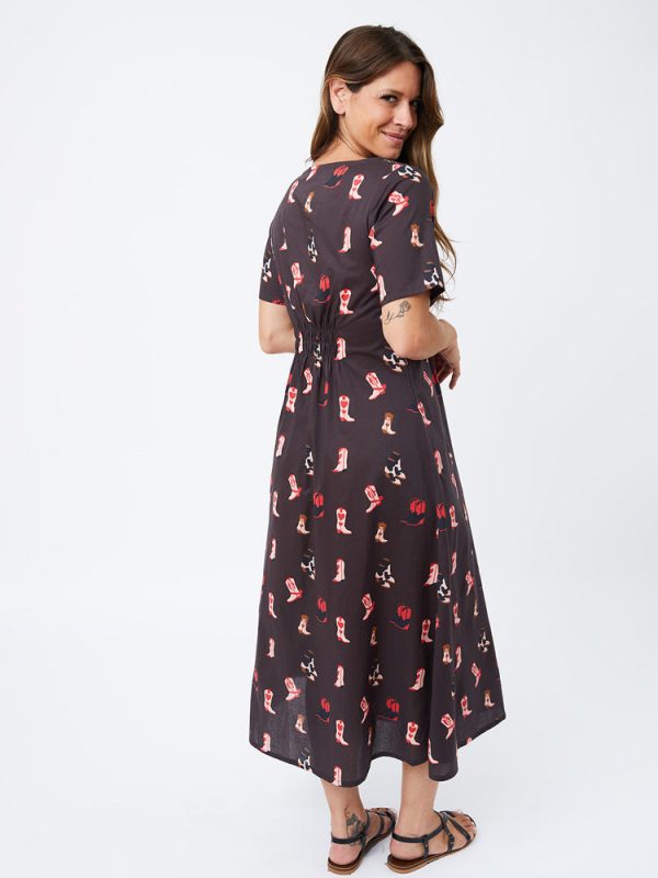 Artsy Traveler Short Sleeve Midi Dress - Two Step Dusk - Image 3