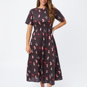 Artsy Traveler Short Sleeve Midi Dress - Two Step Dusk - Image 5