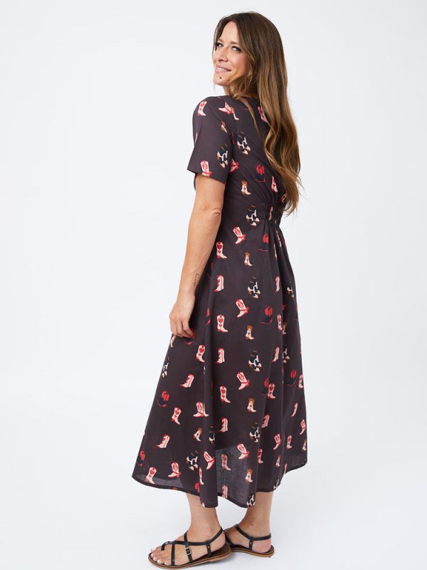 Artsy Traveler Short Sleeve Midi Dress - Two Step Dusk - Image 6