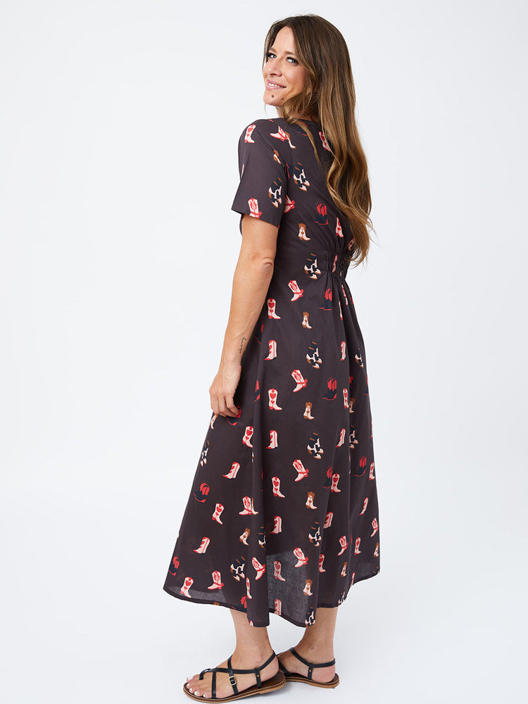 Artsy Traveler Short Sleeve Midi Dress - Two Step Dusk - Image 6